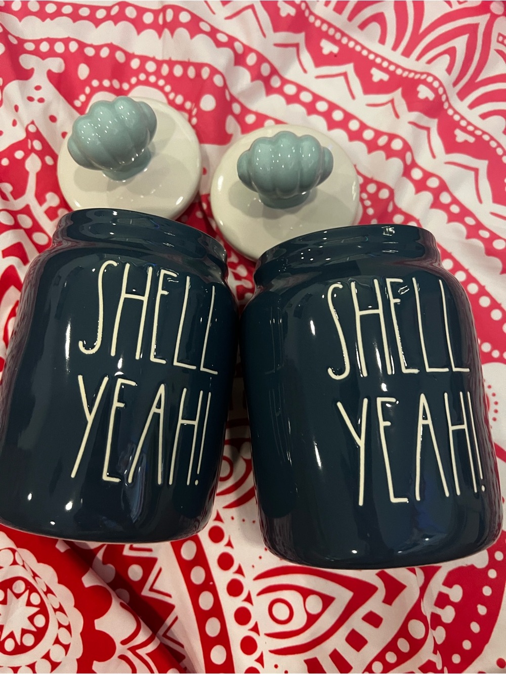 Rae Dunn 2 total shell year jars with lids
